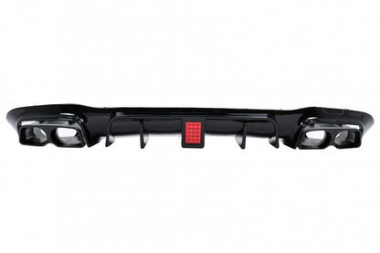 Rear Diffuser B Design Piano Black for Mercedes E-Class W213 Sport Line (2016–2019)