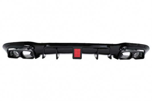 Rear Diffuser B Design Piano Black for Mercedes E-Class W213 Sport Line (2016–2019)