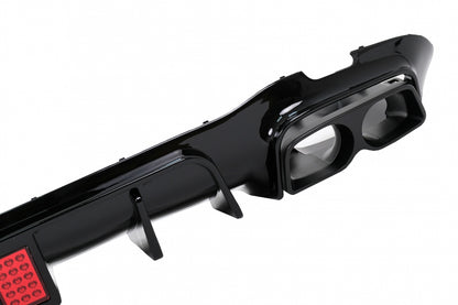 Rear Diffuser B Design Piano Black for Mercedes E-Class W213 Sport Line (2016–2019)