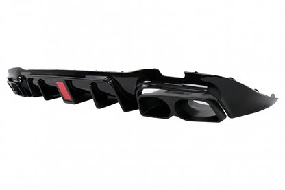 Rear Diffuser B Design Piano Black for Mercedes E-Class W213 Sport Line (2016–2019)