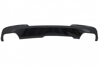 Rear Diffuser Brilliant Black with 550i V8 LCI Square Exhaust Tips for BMW 5 Series F10 F11 (2011–2017)