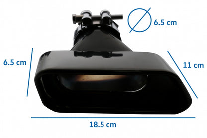 Rear Diffuser Brilliant Black with 550i V8 LCI Square Exhaust Tips for BMW 5 Series F10 F11 (2011–2017)