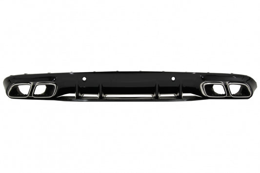 Rear Diffuser C63S Facelift Design with Silver Tips for Mercedes C-Class C205 A205 (2014–2019)