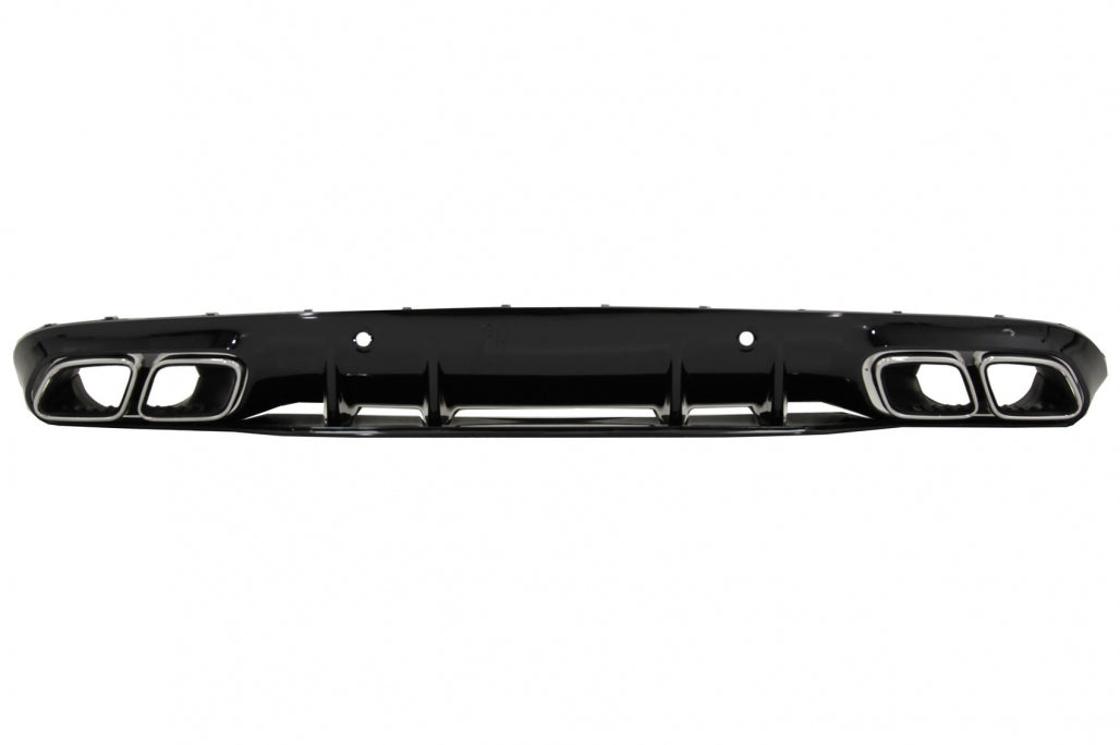 Rear Diffuser C63S Facelift Design with Silver Tips for Mercedes C-Class C205 A205 (2014–2019)