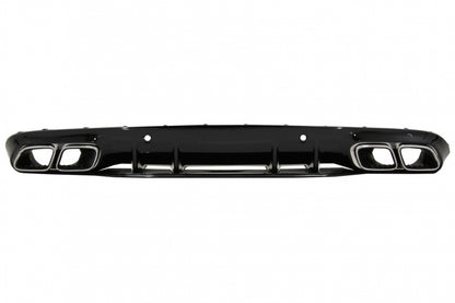 Rear Diffuser C63S Facelift Design with Silver Tips for Mercedes C-Class C205 A205 (2014–2019)