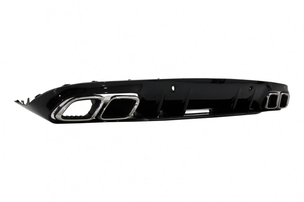 Rear Diffuser C63S Facelift Design with Silver Tips for Mercedes C-Class C205 A205 (2014–2019)