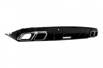 Rear Diffuser C63S Facelift Design with Silver Tips for Mercedes C-Class C205 A205 (2014–2019)