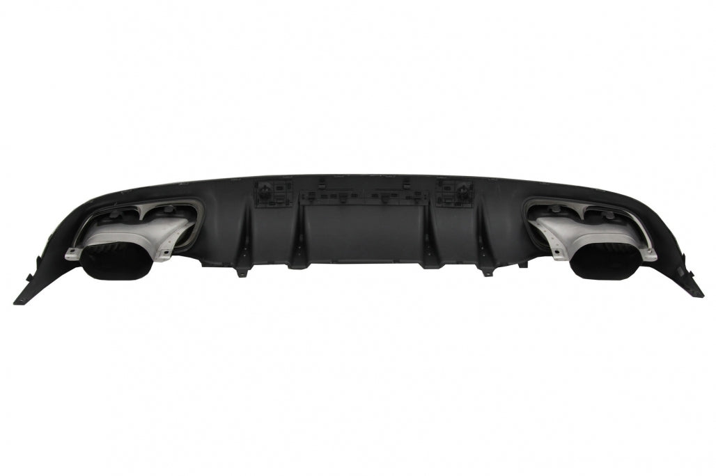 Rear Diffuser C63S Facelift Design with Silver Tips for Mercedes C-Class C205 A205 (2014–2019)