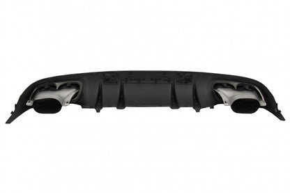 Rear Diffuser C63S Facelift Design with Silver Tips for Mercedes C-Class C205 A205 (2014–2019)