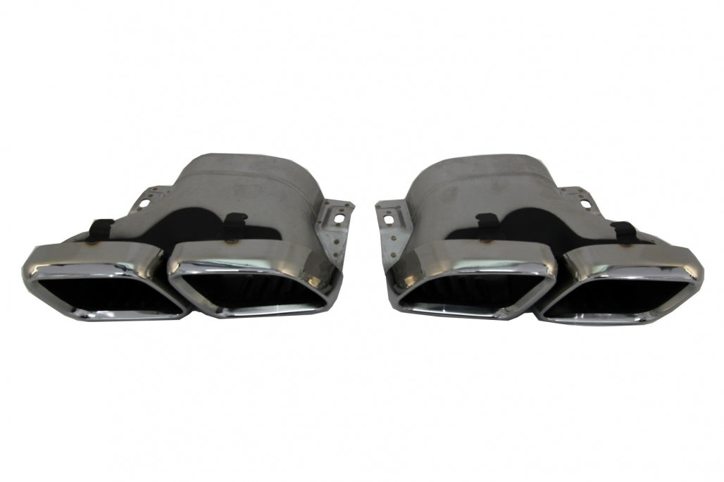 Rear Diffuser C63S Facelift Design with Silver Tips for Mercedes C-Class C205 A205 (2014–2019)