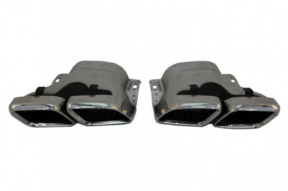 Rear Diffuser C63S Facelift Design with Silver Tips for Mercedes C-Class C205 A205 (2014–2019)
