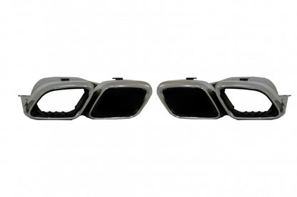 Rear Diffuser C63S Facelift Design with Silver Tips for Mercedes C-Class C205 A205 (2014–2019)