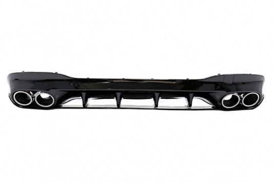 Rear Diffuser CLA45S Design with Chrome Exhaust Tips for Mercedes CLA C118 X118 Sport Line (2019–06.2025)