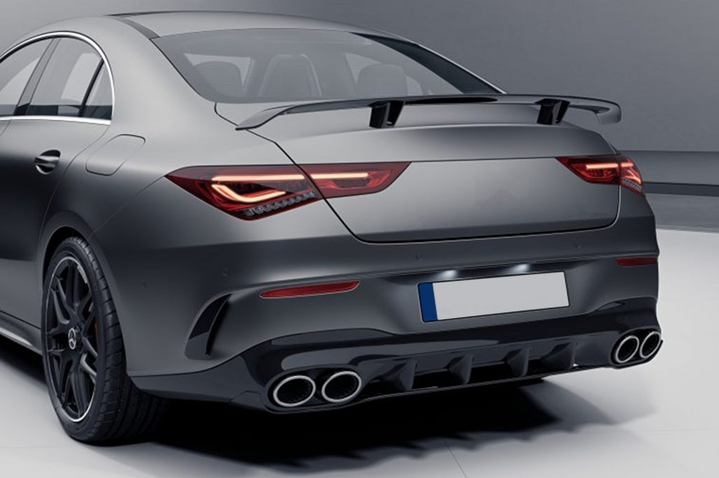 Rear Diffuser CLA45S Design with Chrome Exhaust Tips for Mercedes CLA C118 X118 Sport Line (2019–06.2025)