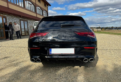 Rear Diffuser CLA45S Design with Chrome Exhaust Tips for Mercedes CLA C118 X118 Sport Line (2019–06.2025)