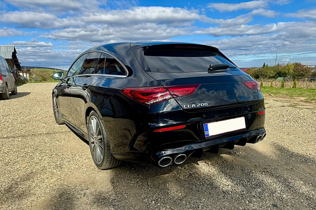 Rear Diffuser CLA45S Design with Chrome Exhaust Tips for Mercedes CLA C118 X118 Sport Line (2019–06.2025)