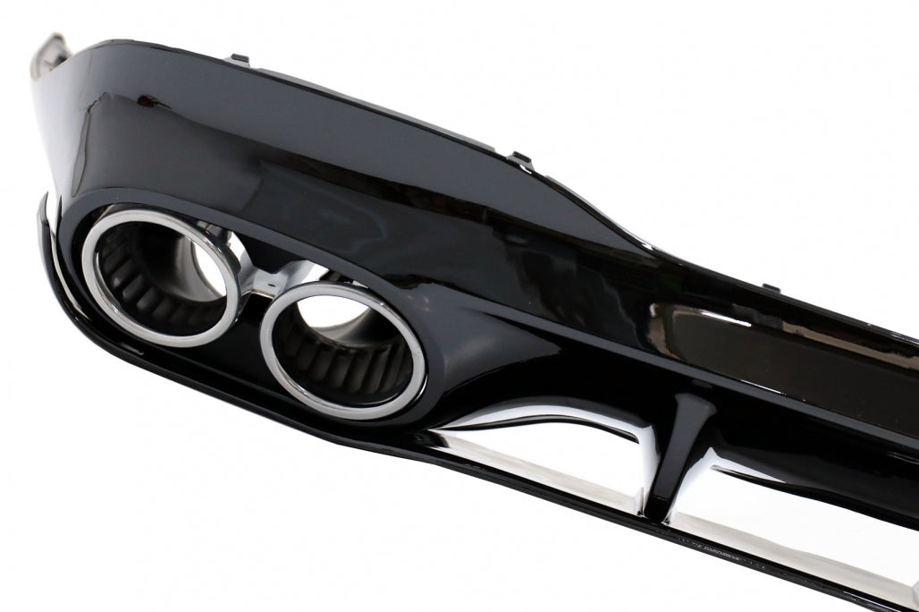 Rear Diffuser CLA45S Design with Chrome Exhaust Tips for Mercedes CLA C118 X118 Sport Line (2019–06.2025)