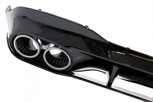Rear Diffuser CLA45S Design with Chrome Exhaust Tips for Mercedes CLA C118 X118 Sport Line (2019–06.2025)