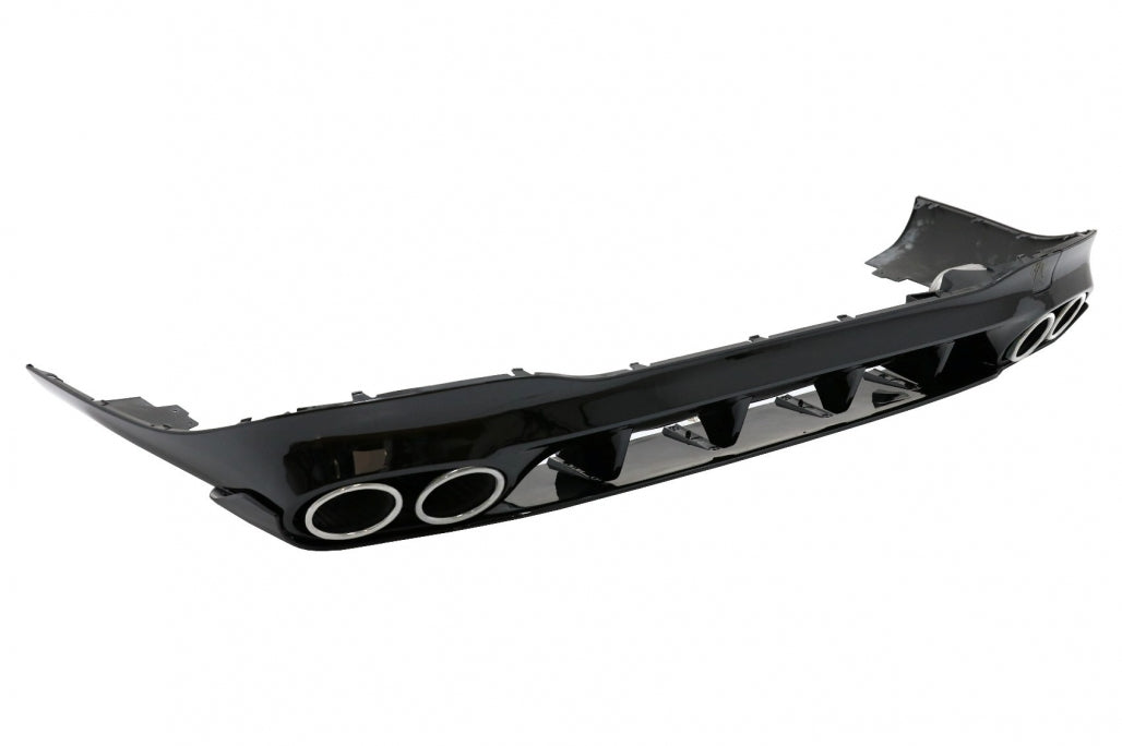 Rear Diffuser CLA45S Design with Chrome Exhaust Tips for Mercedes CLA C118 X118 Sport Line (2019–06.2025)
