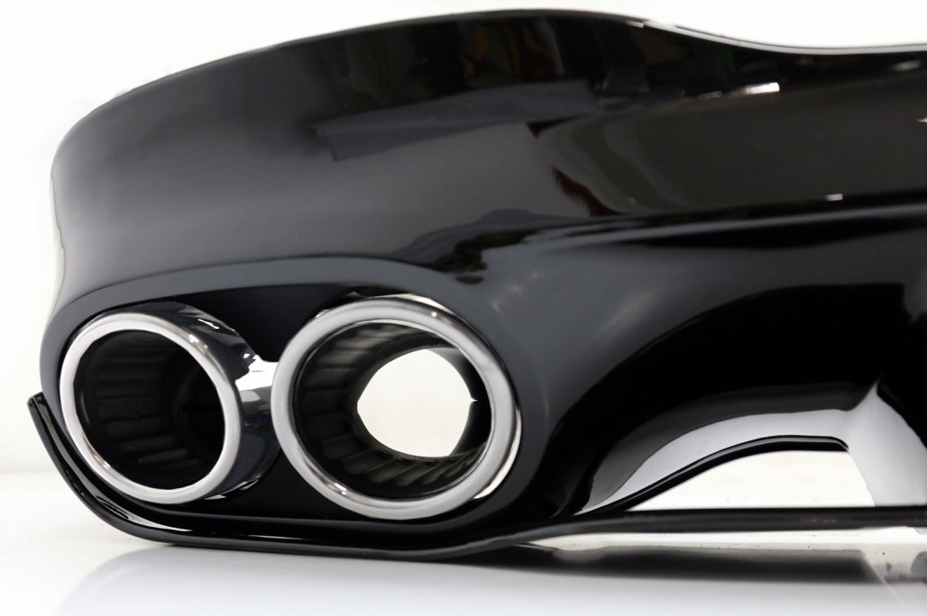 Rear Diffuser CLA45S Design with Chrome Exhaust Tips for Mercedes CLA C118 X118 Sport Line (2019–06.2025)