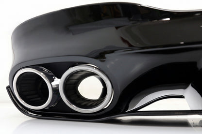 Rear Diffuser CLA45S Design with Chrome Exhaust Tips for Mercedes CLA C118 X118 Sport Line (2019–06.2025)