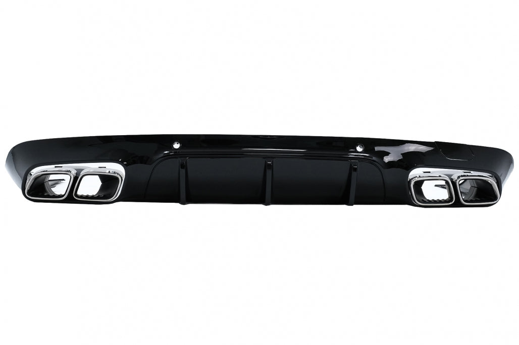 Rear Diffuser CLS63 Design with Chrome Exhaust Tips for Mercedes CLS C257 AMG Sport Line (2018–Up)