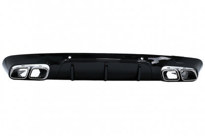 Rear Diffuser CLS63 Design with Chrome Exhaust Tips for Mercedes CLS C257 AMG Sport Line (2018–Up)