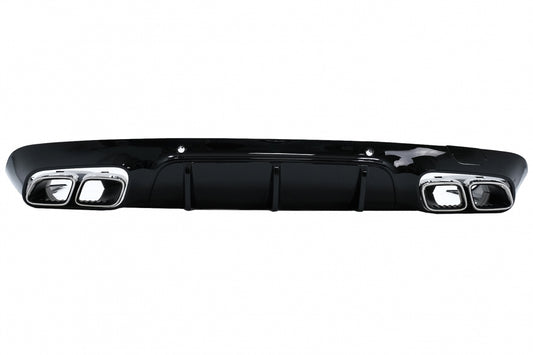Rear Diffuser CLS63 Design with Chrome Exhaust Tips for Mercedes CLS C257 AMG Sport Line (2018–Up)