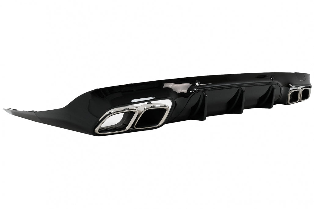 Rear Diffuser CLS63 Design with Chrome Exhaust Tips for Mercedes CLS C257 AMG Sport Line (2018–Up)