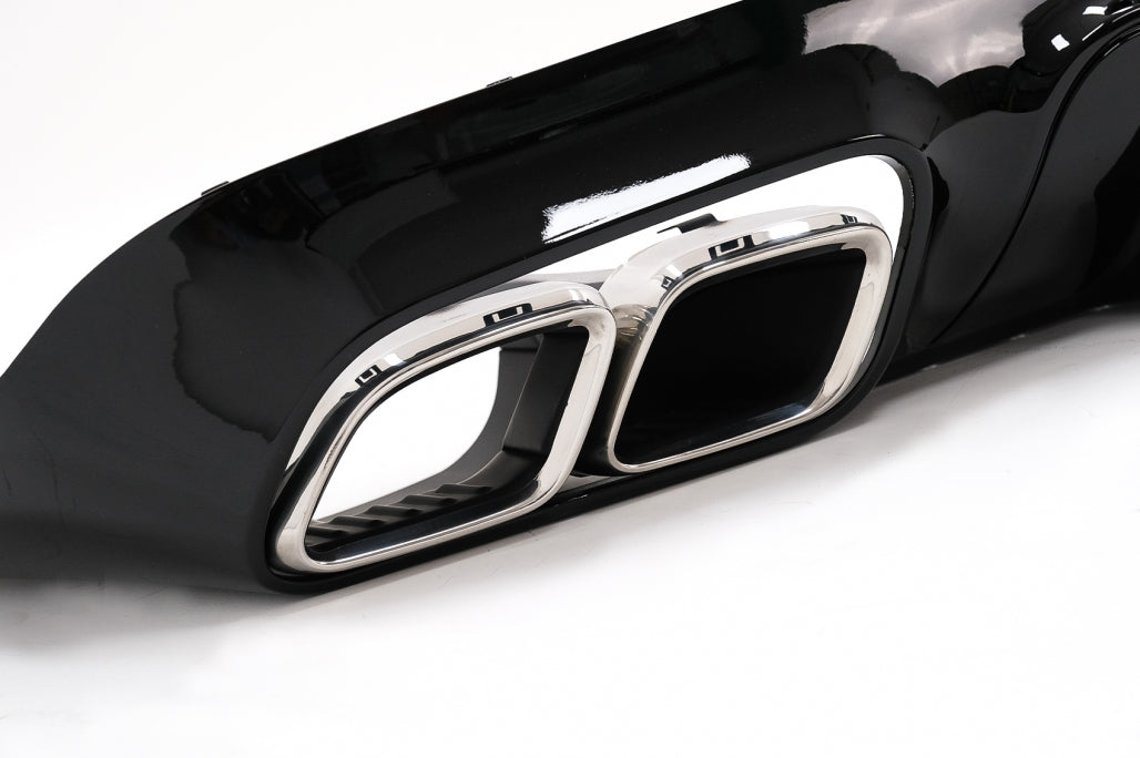 Rear Diffuser CLS63 Design with Chrome Exhaust Tips for Mercedes CLS C257 AMG Sport Line (2018–Up)