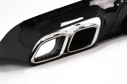 Rear Diffuser CLS63 Design with Chrome Exhaust Tips for Mercedes CLS C257 AMG Sport Line (2018–Up)