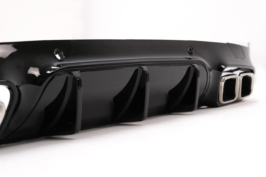 Rear Diffuser CLS63 Design with Chrome Exhaust Tips for Mercedes CLS C257 AMG Sport Line (2018–Up)