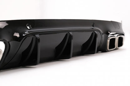 Rear Diffuser CLS63 Design with Chrome Exhaust Tips for Mercedes CLS C257 AMG Sport Line (2018–Up)