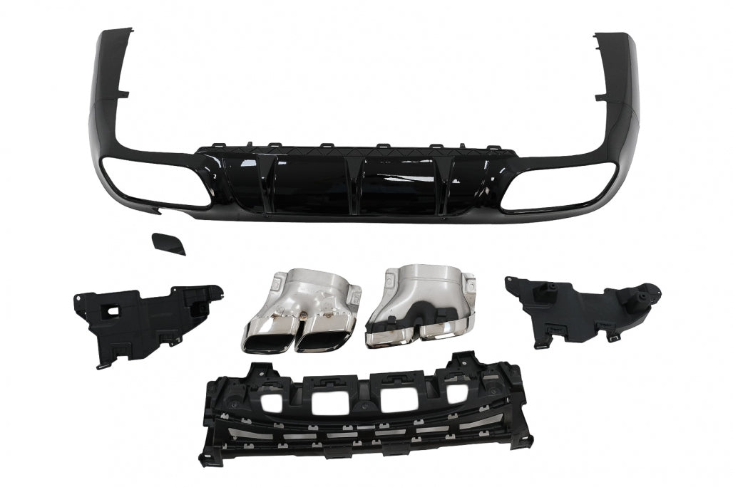 Rear Diffuser CLS63 Design with Chrome Exhaust Tips for Mercedes CLS C257 AMG Sport Line (2018–Up)