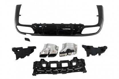 Rear Diffuser CLS63 Design with Chrome Exhaust Tips for Mercedes CLS C257 AMG Sport Line (2018–Up)