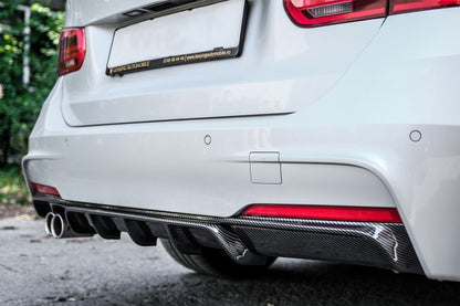 Rear Diffuser Carbon Look Left Outlet M Design for BMW 3 Series F30 F31 (2011–2019)