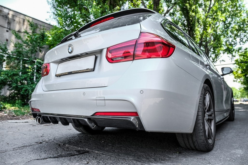 Rear Diffuser Carbon Look Left Outlet M Design for BMW 3 Series F30 F31 (2011–2019)