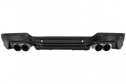 Rear Diffuser Double Outlet with Exhaust Tips Piano Black for BMW X4 G02 (2018-Up) M Sport