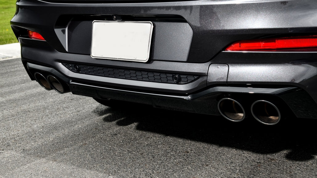 Rear Diffuser Double Outlet with Exhaust Tips Piano Black for BMW X4 G02 (2018-Up) M Sport