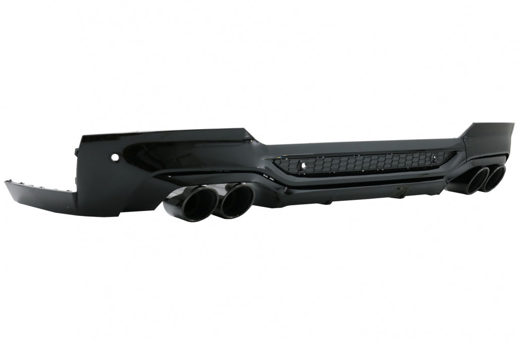 Rear Diffuser Double Outlet with Exhaust Tips Piano Black for BMW X4 G02 (2018-Up) M Sport