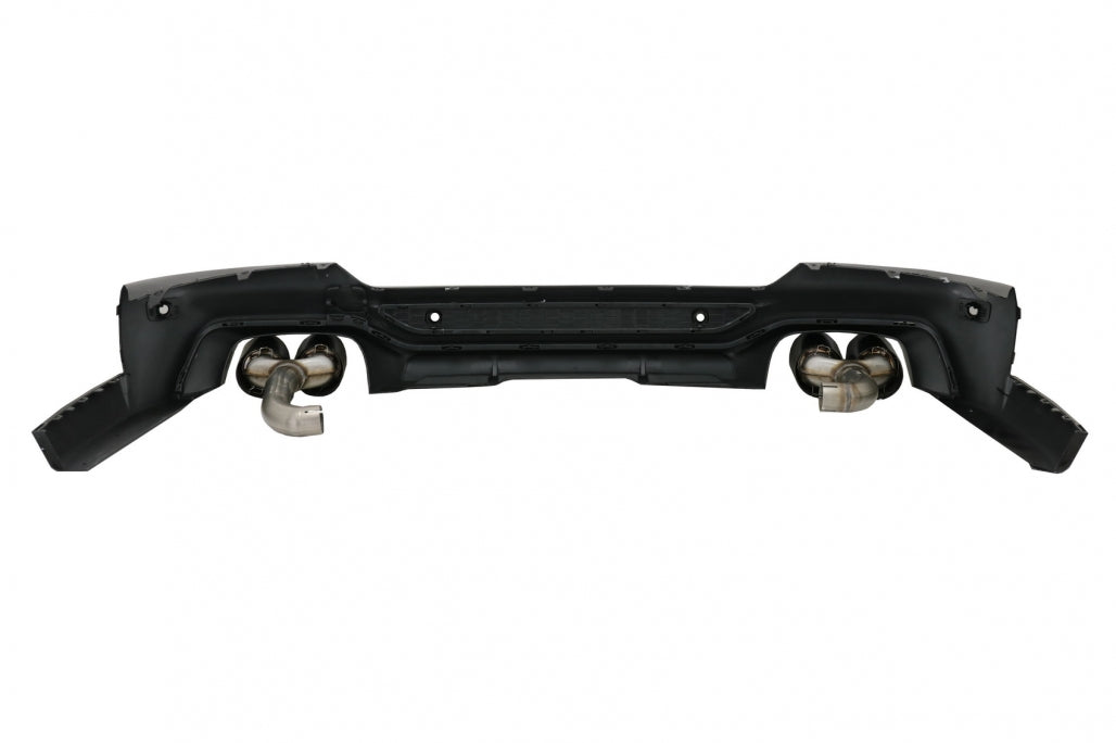 Rear Diffuser Double Outlet with Exhaust Tips Piano Black for BMW X4 G02 (2018-Up) M Sport