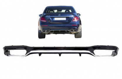 Rear Diffuser E63 Design Chrome Edition for Mercedes E-Class W213 Sport Line (2016–2019)