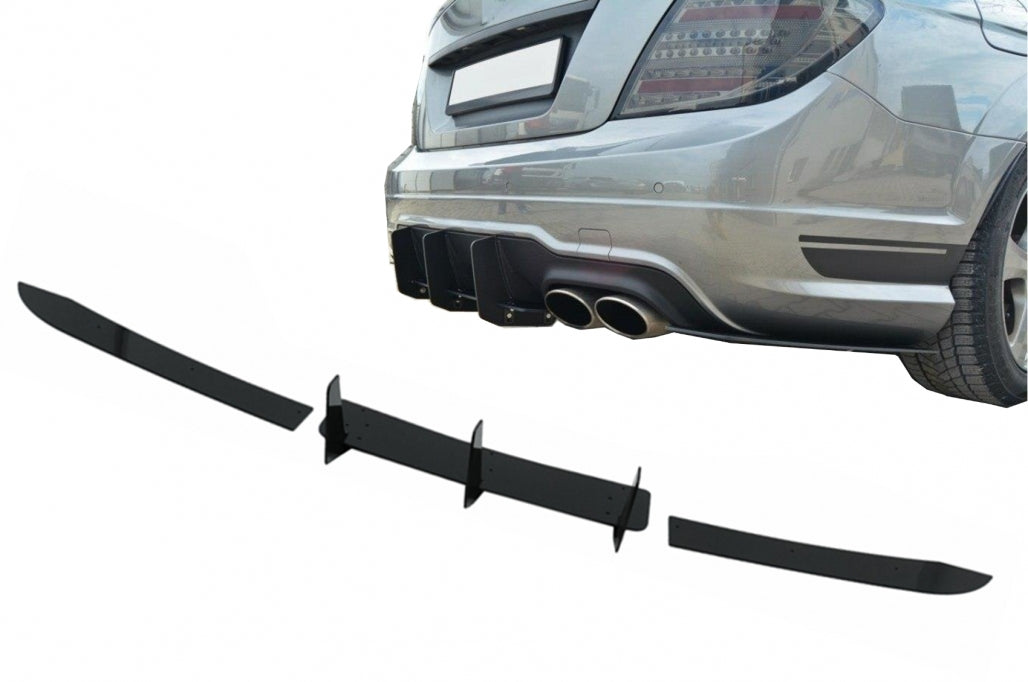 Rear Diffuser Extension Piano Black for Mercedes C-Class W204 C204 Facelift (2012–2014)