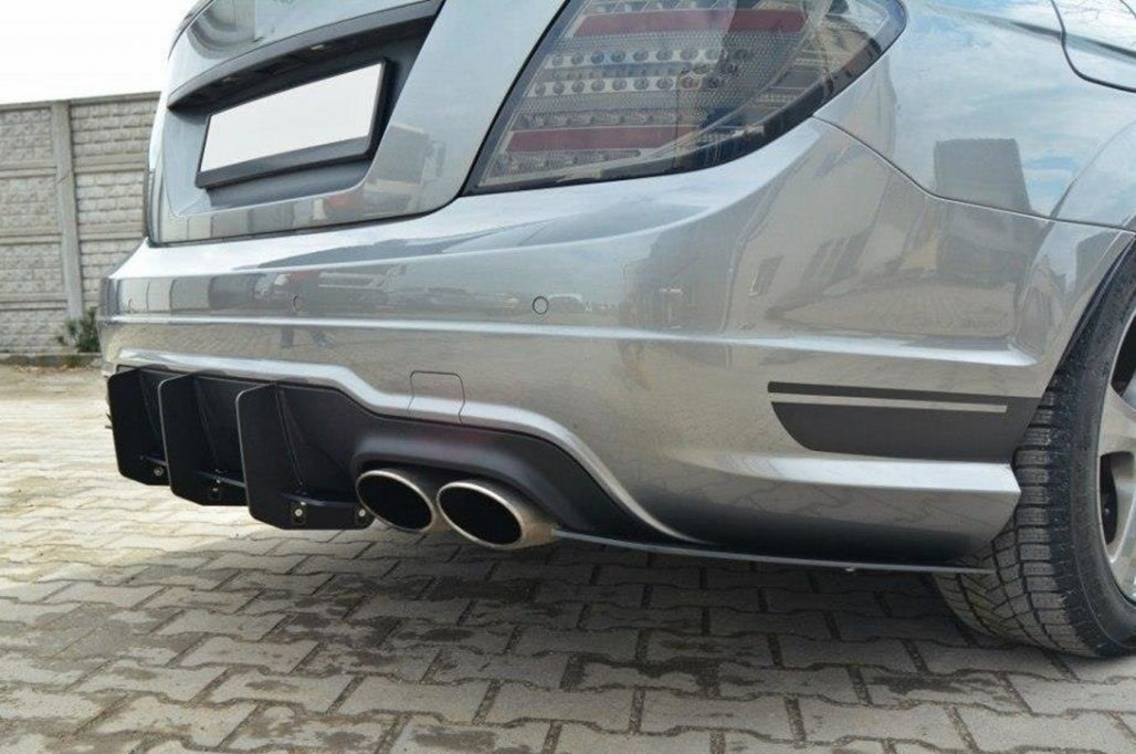Rear Diffuser Extension Piano Black for Mercedes C-Class W204 C204 Facelift (2012–2014)