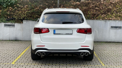 Rear Diffuser GLC43 Design with Silver Exhaust Tips for Mercedes GLC SUV X253 Facelift (2020–Up)