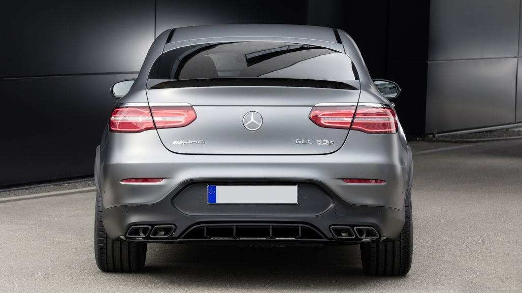 Rear Diffuser GLC63 Design with Black Exhaust Tips for Mercedes GLC Coupe C253 (2015–2019) Sport Line