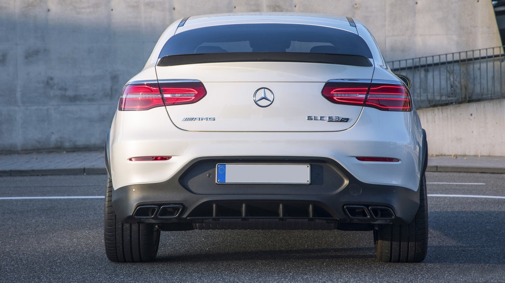 Rear Diffuser GLC63 Design with Black Exhaust Tips for Mercedes GLC Coupe C253 (2015–2019) Sport Line