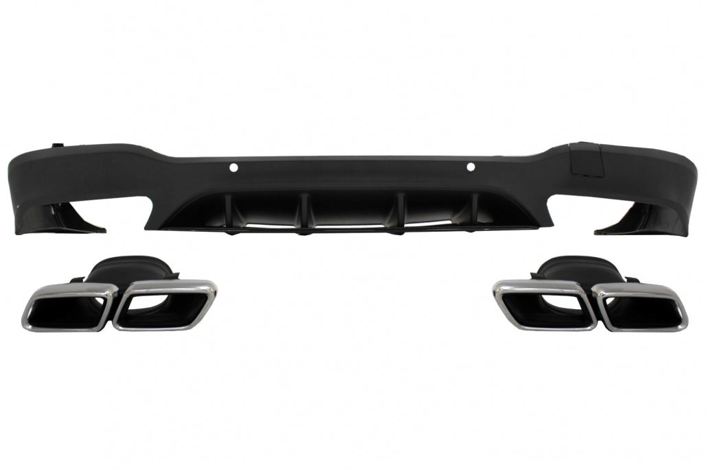 Rear Diffuser GLC63 Design with Silver Exhaust Tips for Mercedes GLC X253 SUV (2015–07.2019)