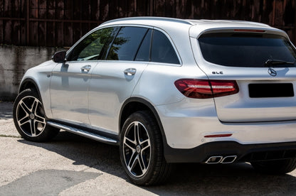 Rear Diffuser GLC63 Design with Silver Exhaust Tips for Mercedes GLC X253 SUV (2015–07.2019)