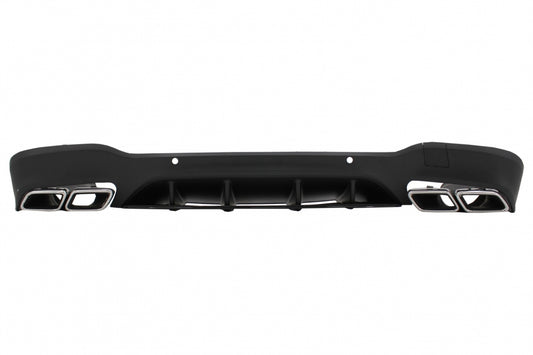 Rear Diffuser GLC63 Design with Silver Exhaust Tips for Mercedes GLC X253 SUV (2015–07.2019)